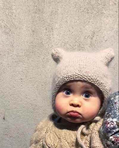 Bonnet Bébé Ours – Modèles de Tricot & kit de fil