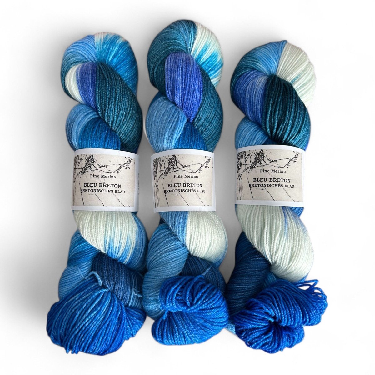 Atelier Franziska Uhl Fine Merino Sock - BONIFAKTUR - Blue Breton - Bretonisches Blau - Atelier Franziska Uhl Atelier Franziska Uhl Fine Merino Sock Blue Breton - Bretonisches Blau